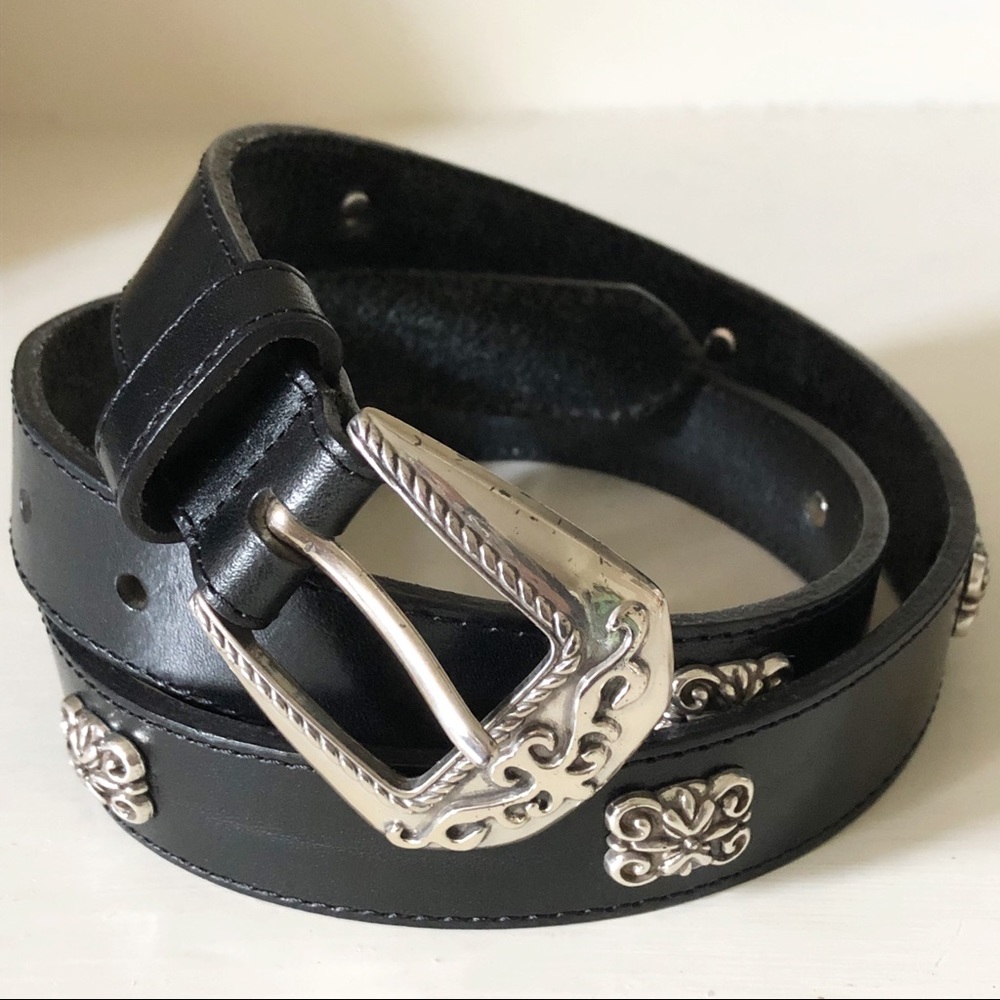 Fossil Black Western Leather Belt Size L